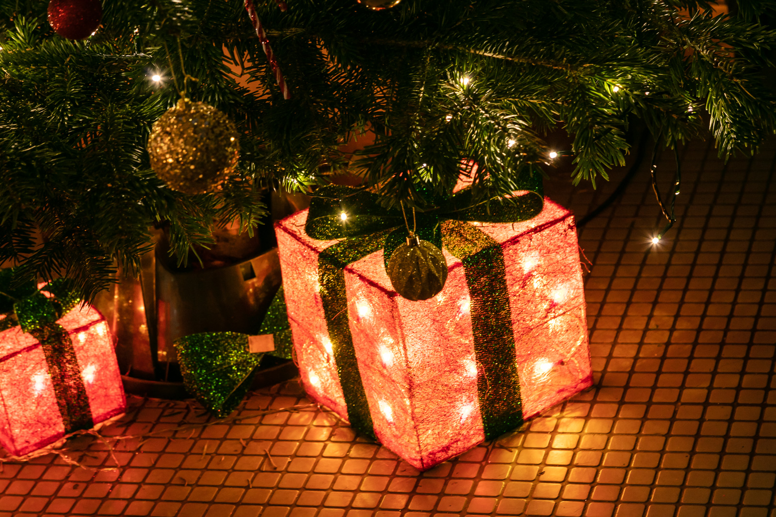 Christmas gifts under tree