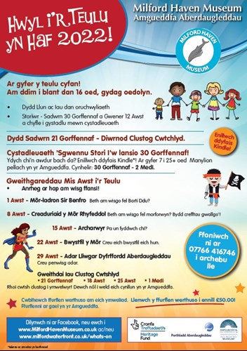 Milford Haven Museum summer fun poster - Welsh