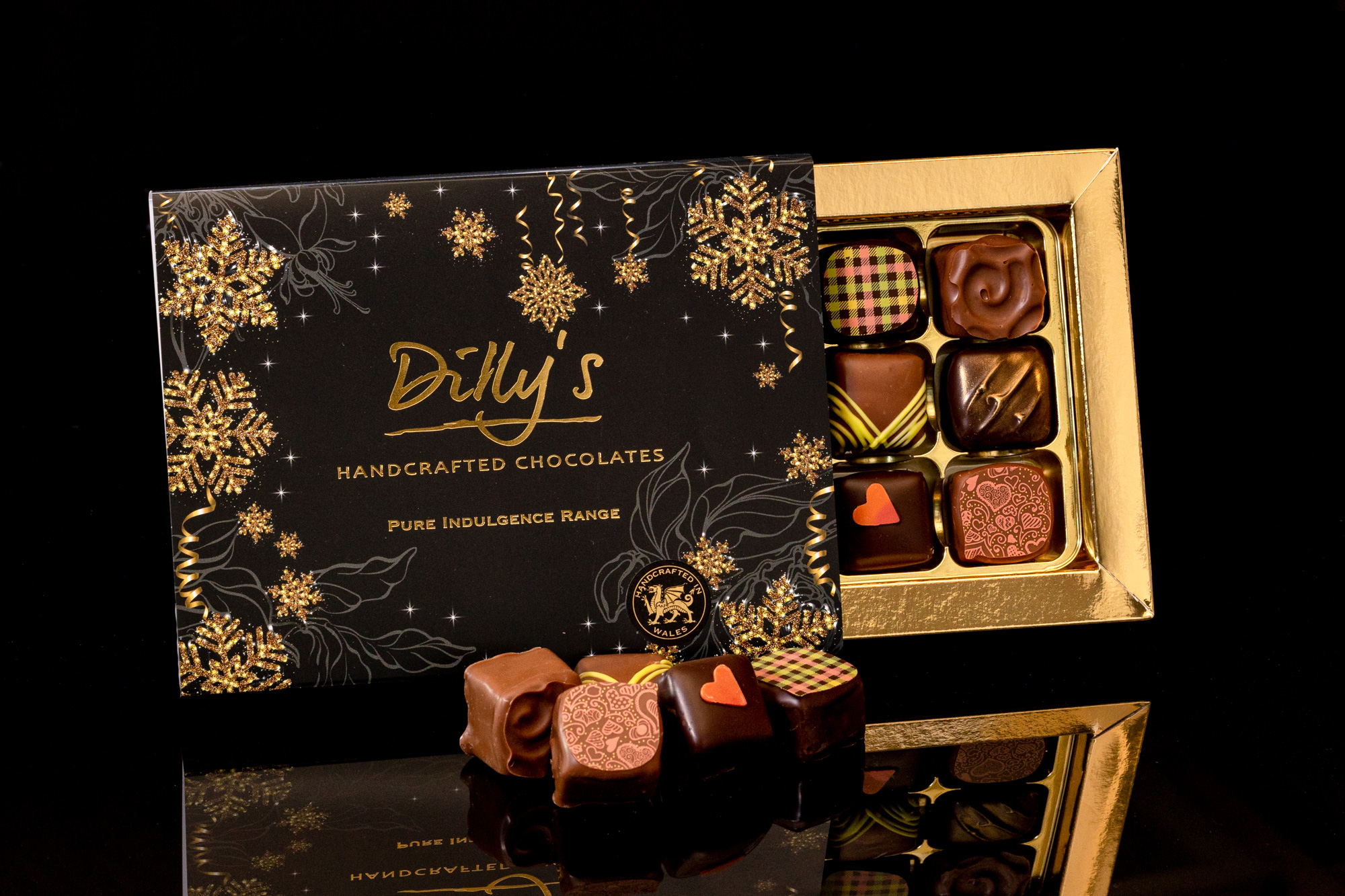 Christmas chocolates at Dilly's Chocolates