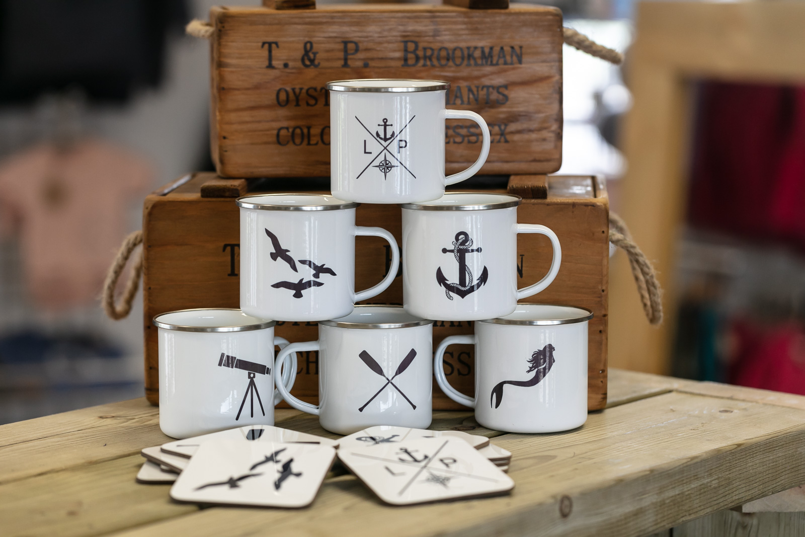 Mugs for sale at St Brides Bay