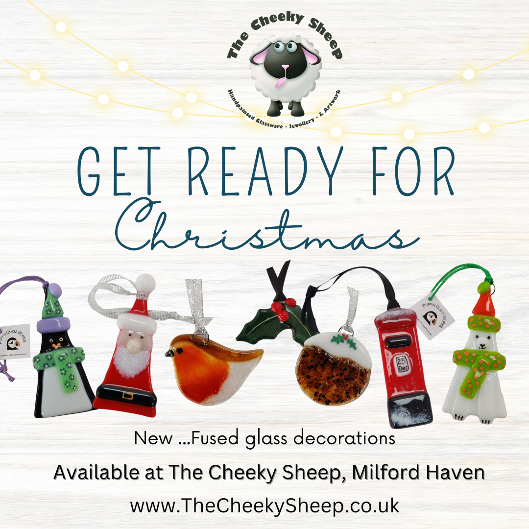 Christmas decorations for sale at The Cheeky Sheep