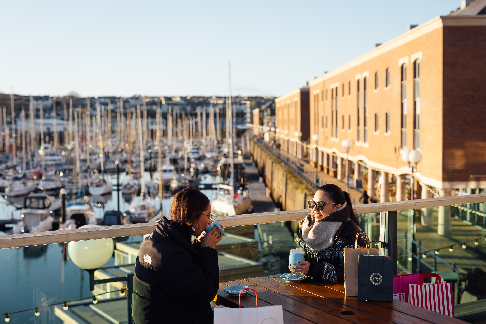 People on The Harbourmaster's balcony